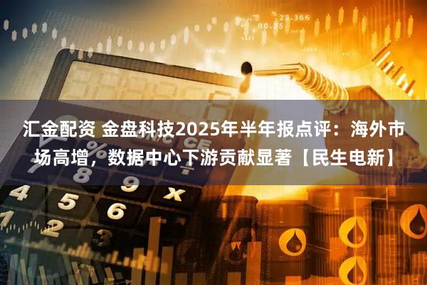 汇金配资 金盘科技2025年半年报点评：海外市场高增，数据中心下游贡献显著【民生电新】