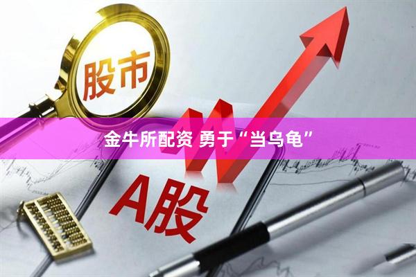 金牛所配资 勇于“当乌龟”