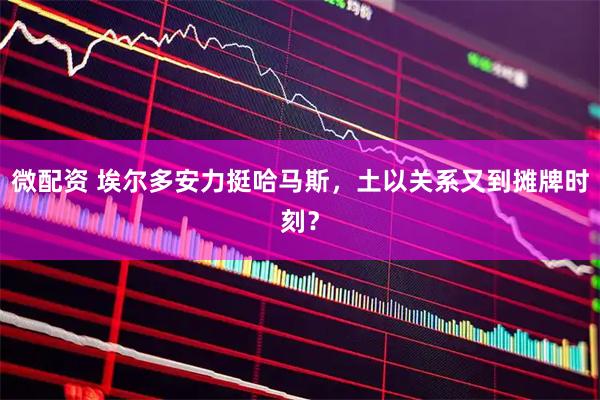 微配资 埃尔多安力挺哈马斯，土以关系又到摊牌时刻？